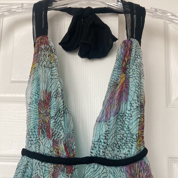 Black Halo Silk Halter Dress Size Small - Picture 3 of 8